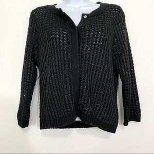 NWT Cyrus Ladies Medium Black Crocheted Cardigan